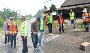 Tangkapan Layar Para Pejabat di Lampung Sibuk Perbaiki Jalan Rusak di Lampung, jelang Kedatangan Jokowi [Twitter]