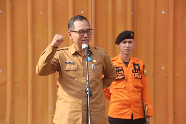 Antisipasi Bencana, Sekda Ajat Rochmat Jatnika Pimpin Apel Kesiapsiagaan Bencana